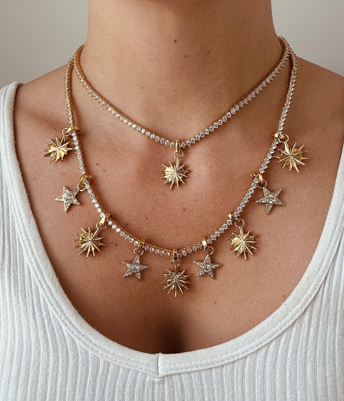 Gold Starburst Charm Pendant - Loren Hope