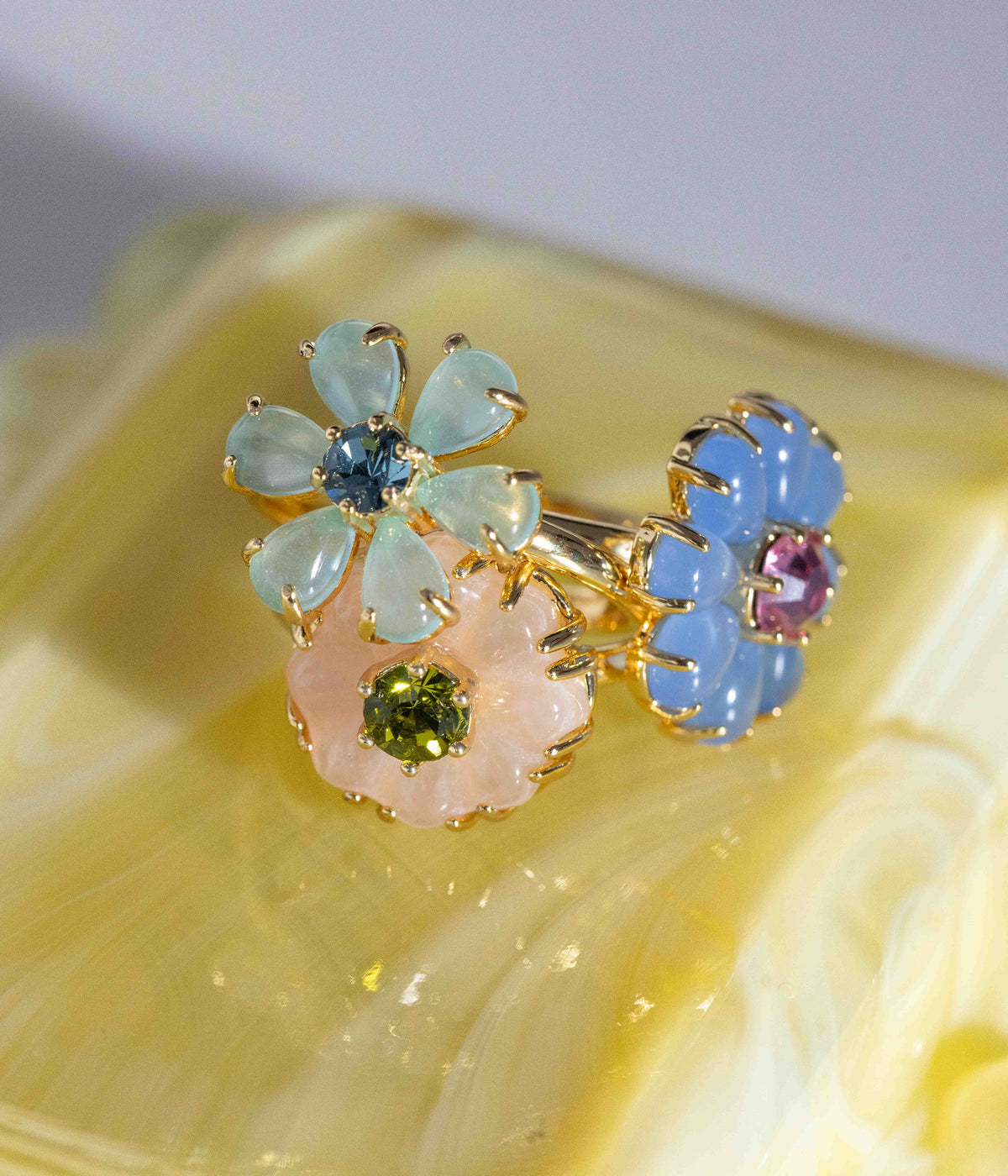 Emeline Flower Ring in Blue - Loren Hope