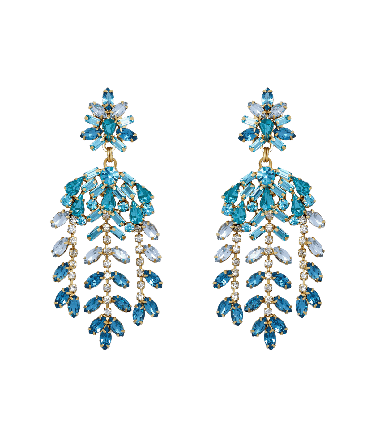 Elena Statement Earrings in Blue - Loren Hope