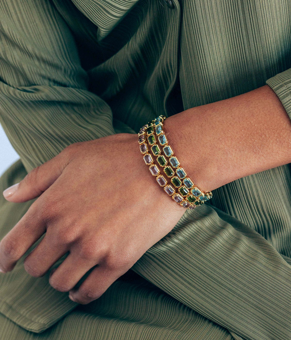 Liza Slider Bracelet in Aqua - Loren Hope