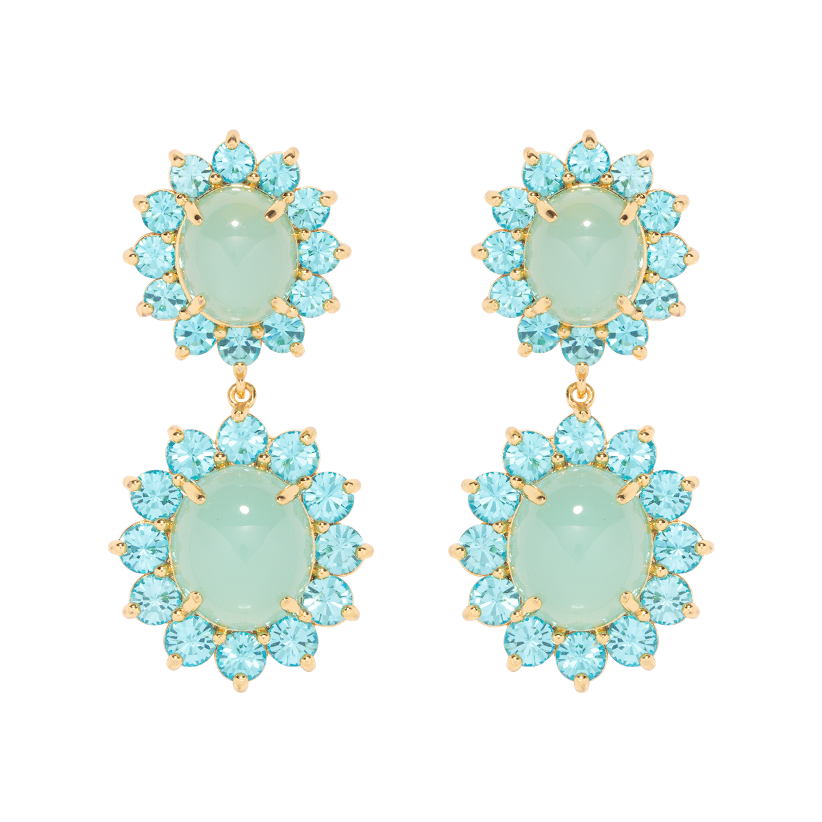 Georgie Drop Earrings in Aqua - Loren Hope