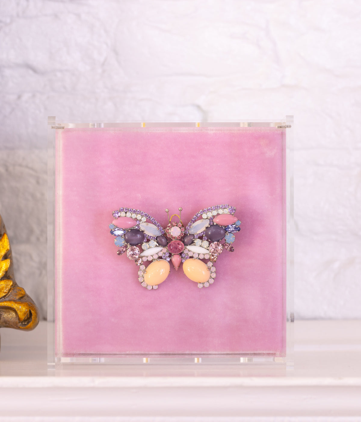 Medium Butterfly in Violet / Rose Opal / White Opal