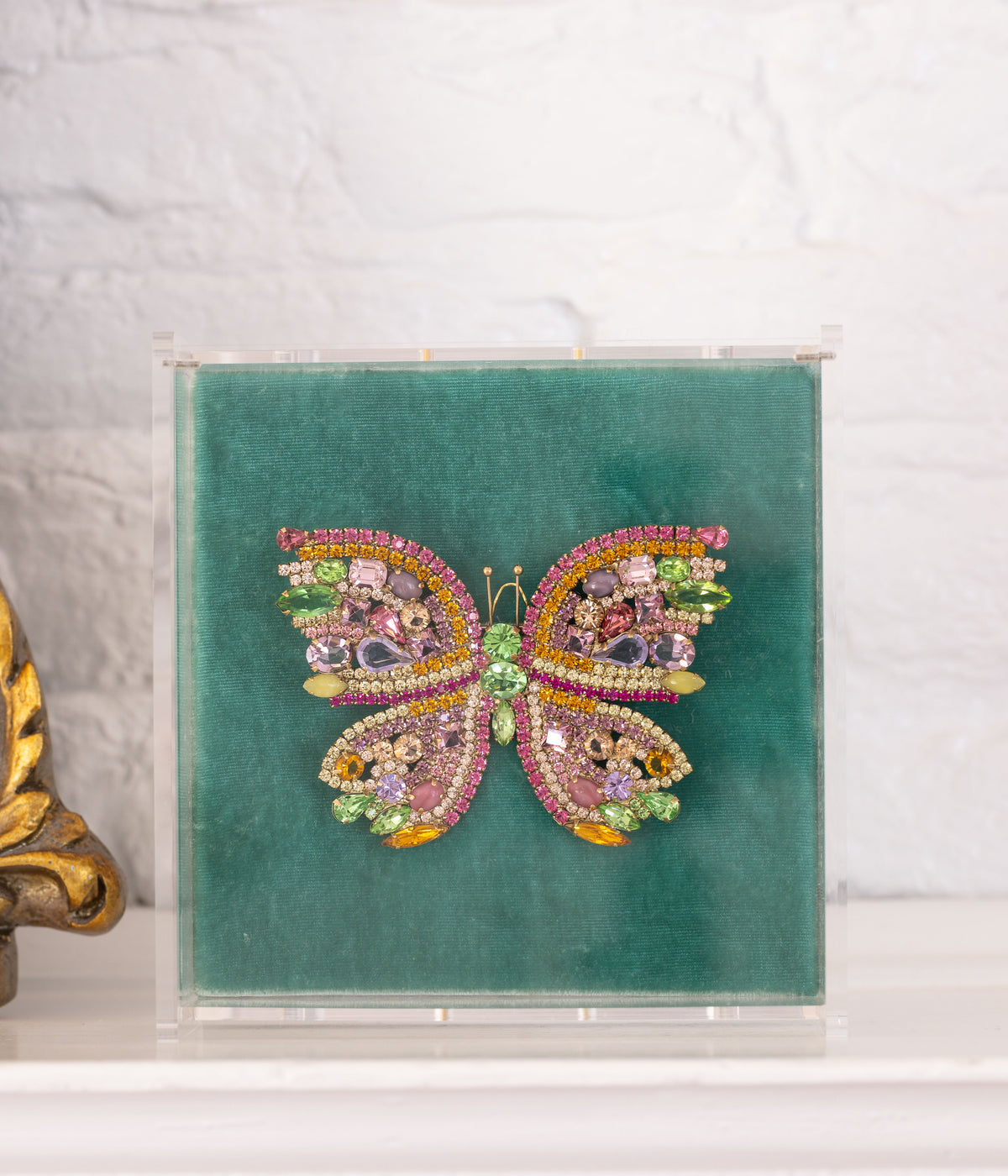 X-Large Butterfly in Olive Jade / Peridot / Rose