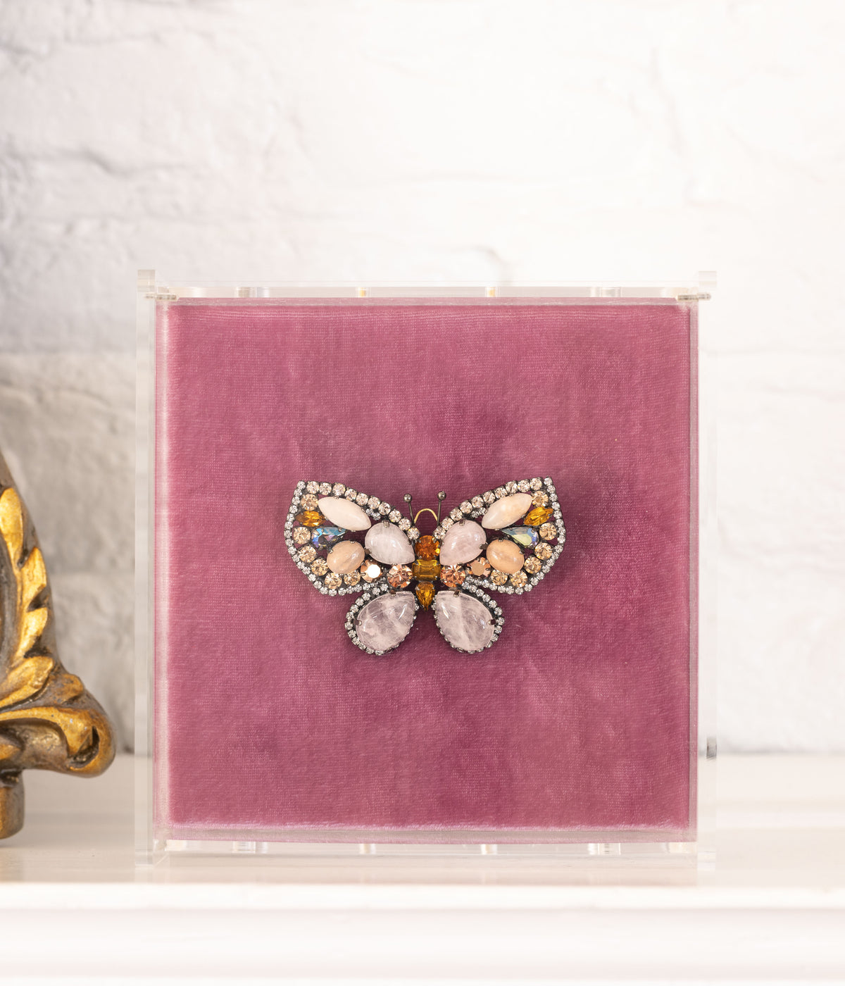 Medium Butterfly in Rose Quartz / Pink Aventurine / Topaz