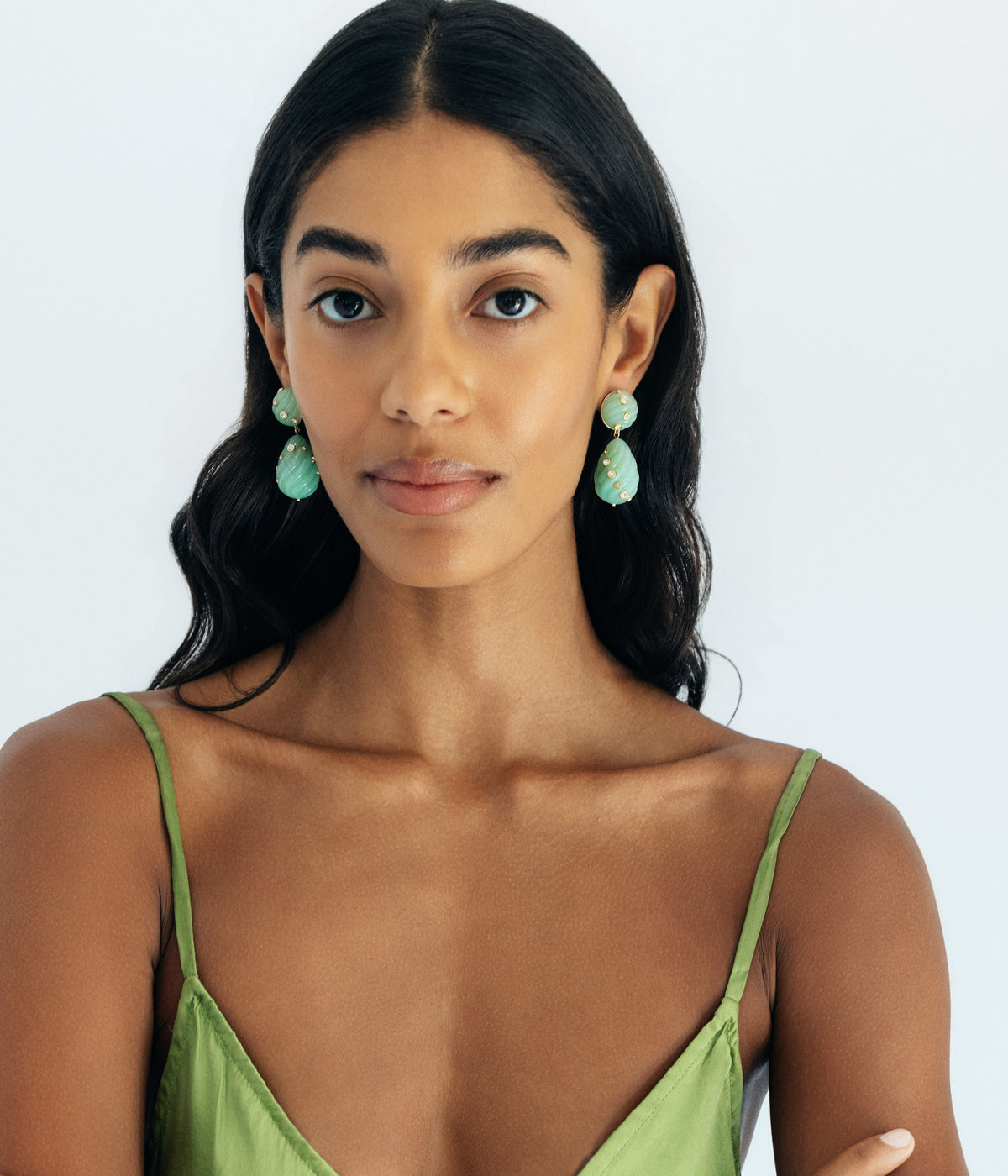 Raeni Drop Earrings in Mint - Loren Hope