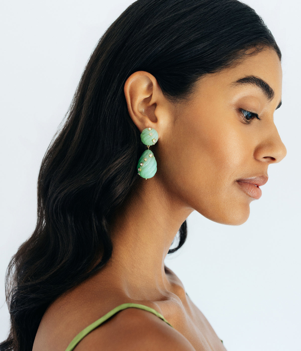 Raeni Drop Earrings in Mint - Loren Hope