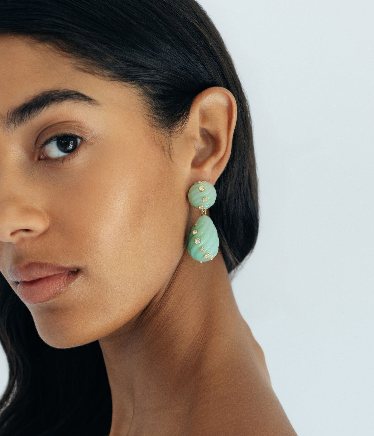 Raeni Drop Earrings in Mint - Loren Hope