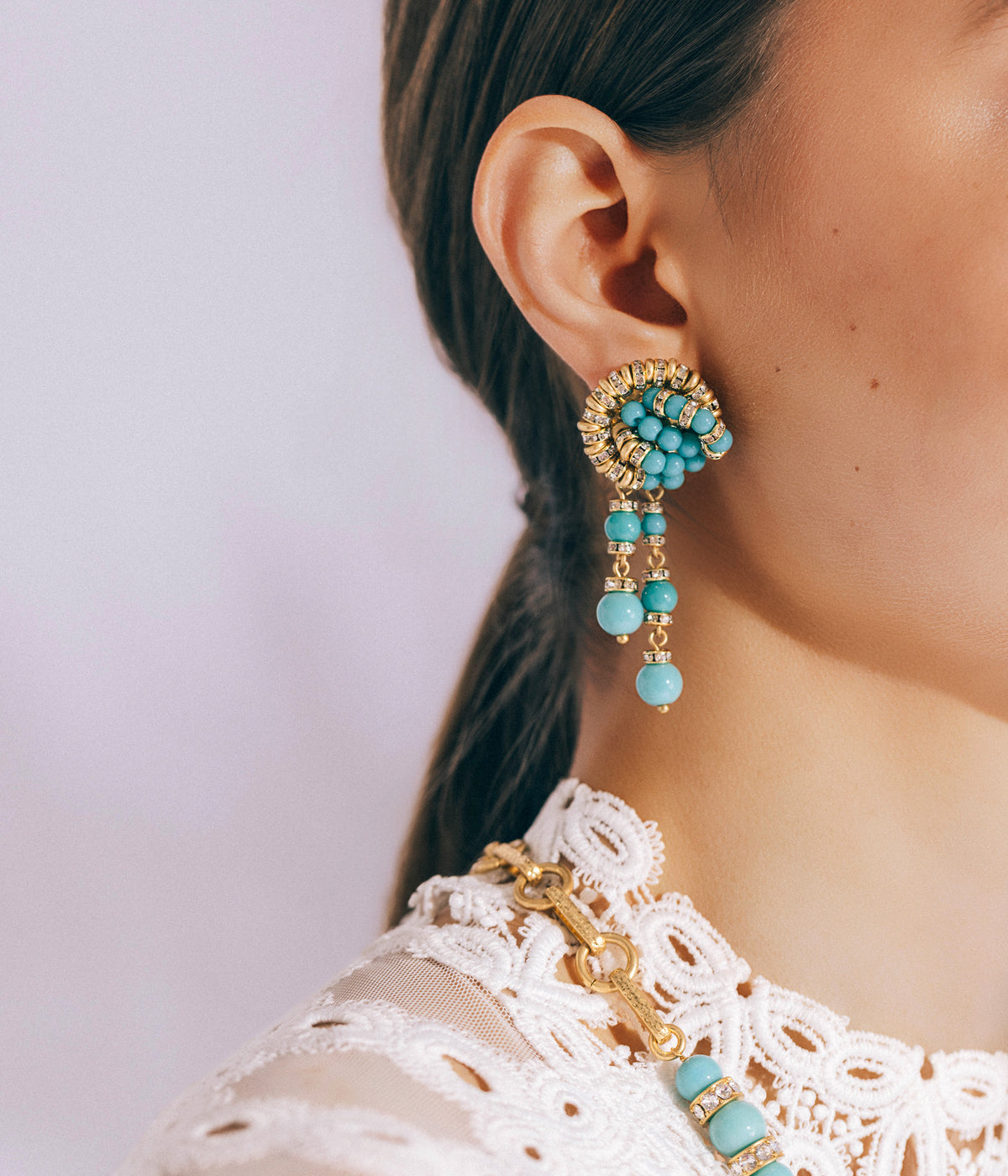 Marcella Earrings in Turquoise - Loren Hope