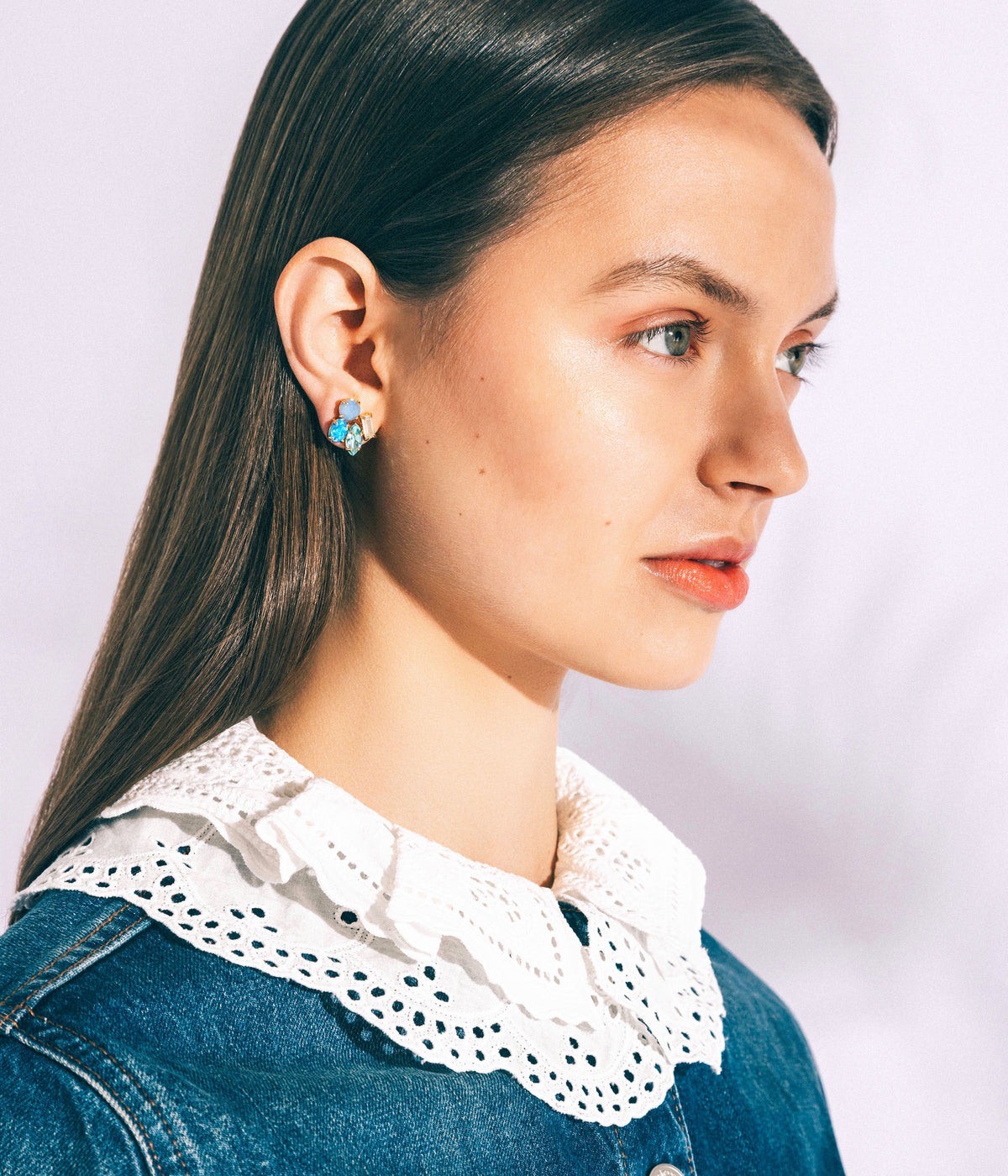 Ridley Stud Earrings in Blue - Loren Hope