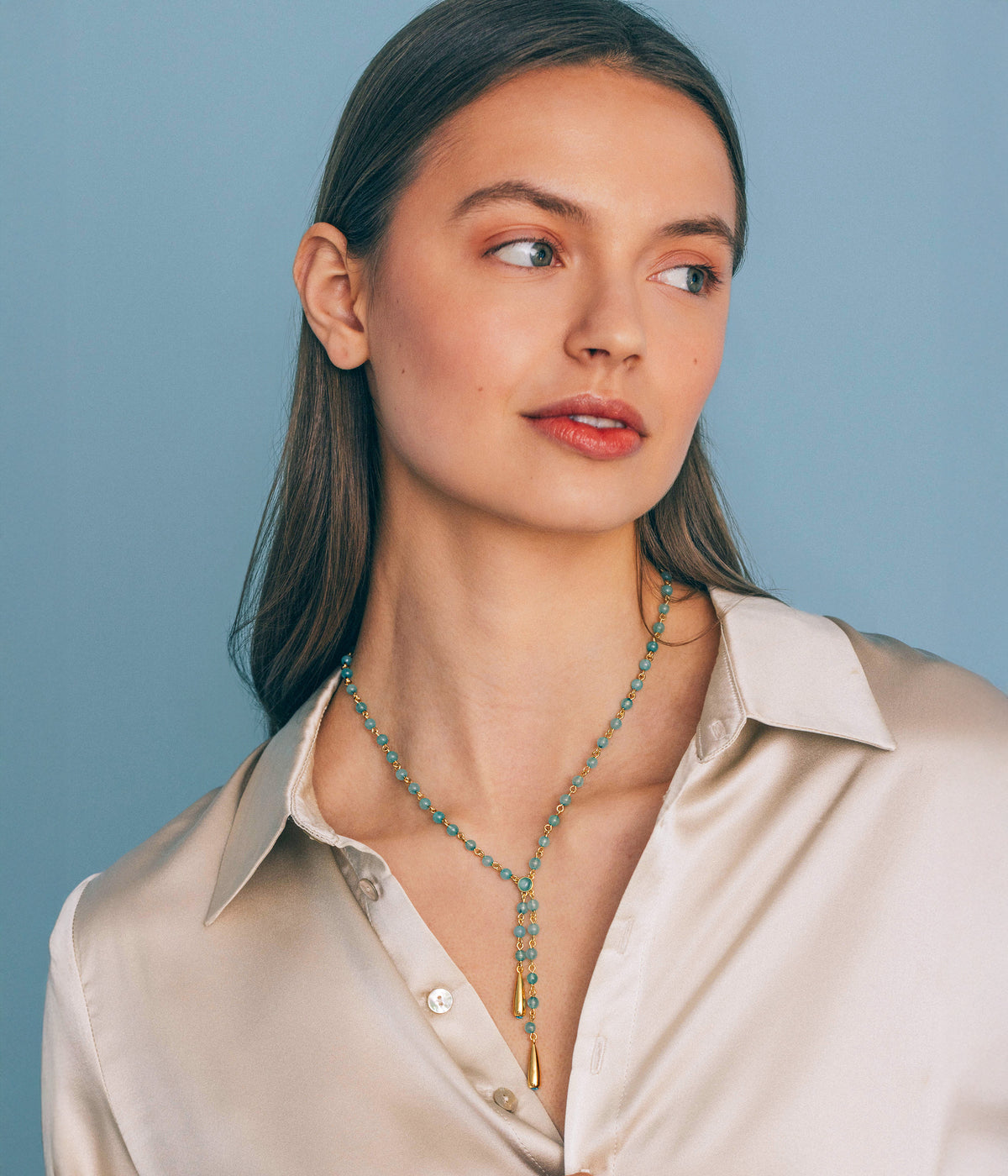 Sabine Y Necklace in Turquoise - Loren Hope