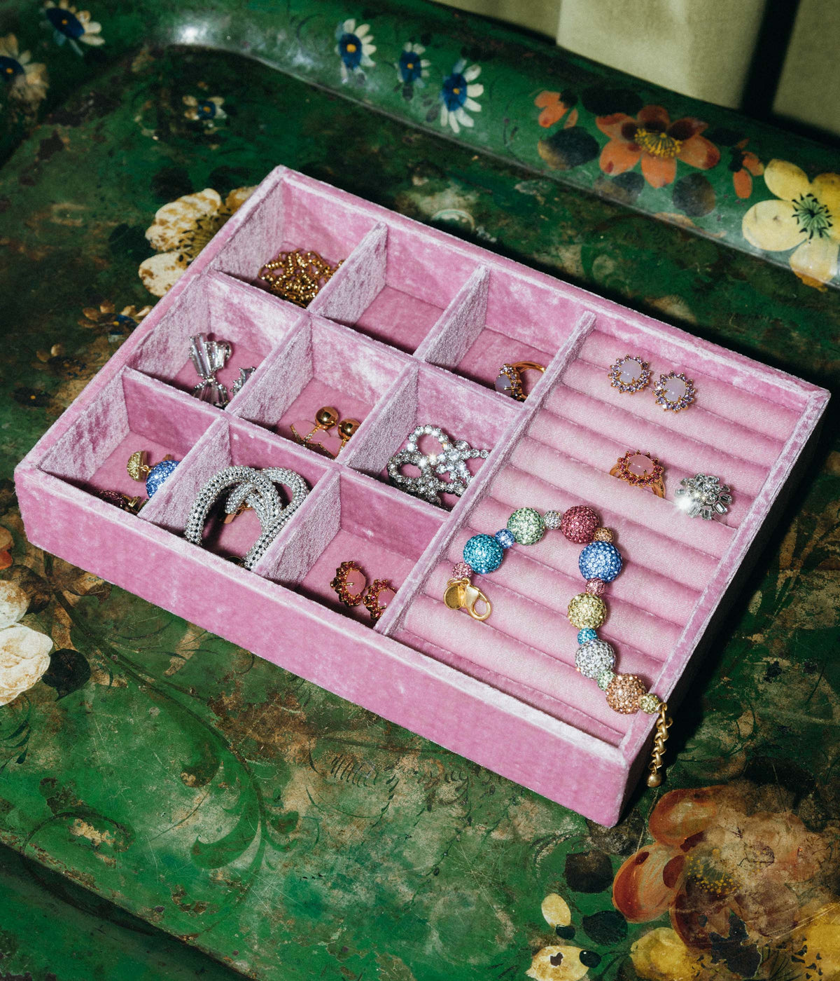 Stackable Silk Velvet Jewelry Tray in Berry - Loren Hope