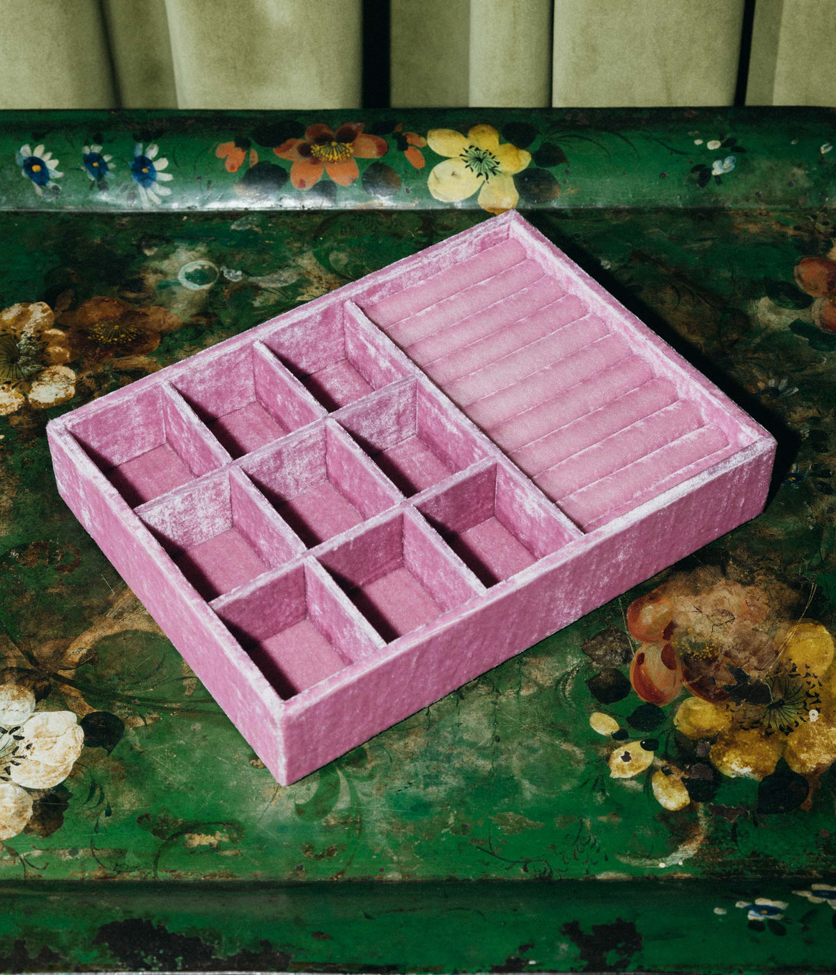 Stackable Silk Velvet Jewelry Tray in Berry - Loren Hope