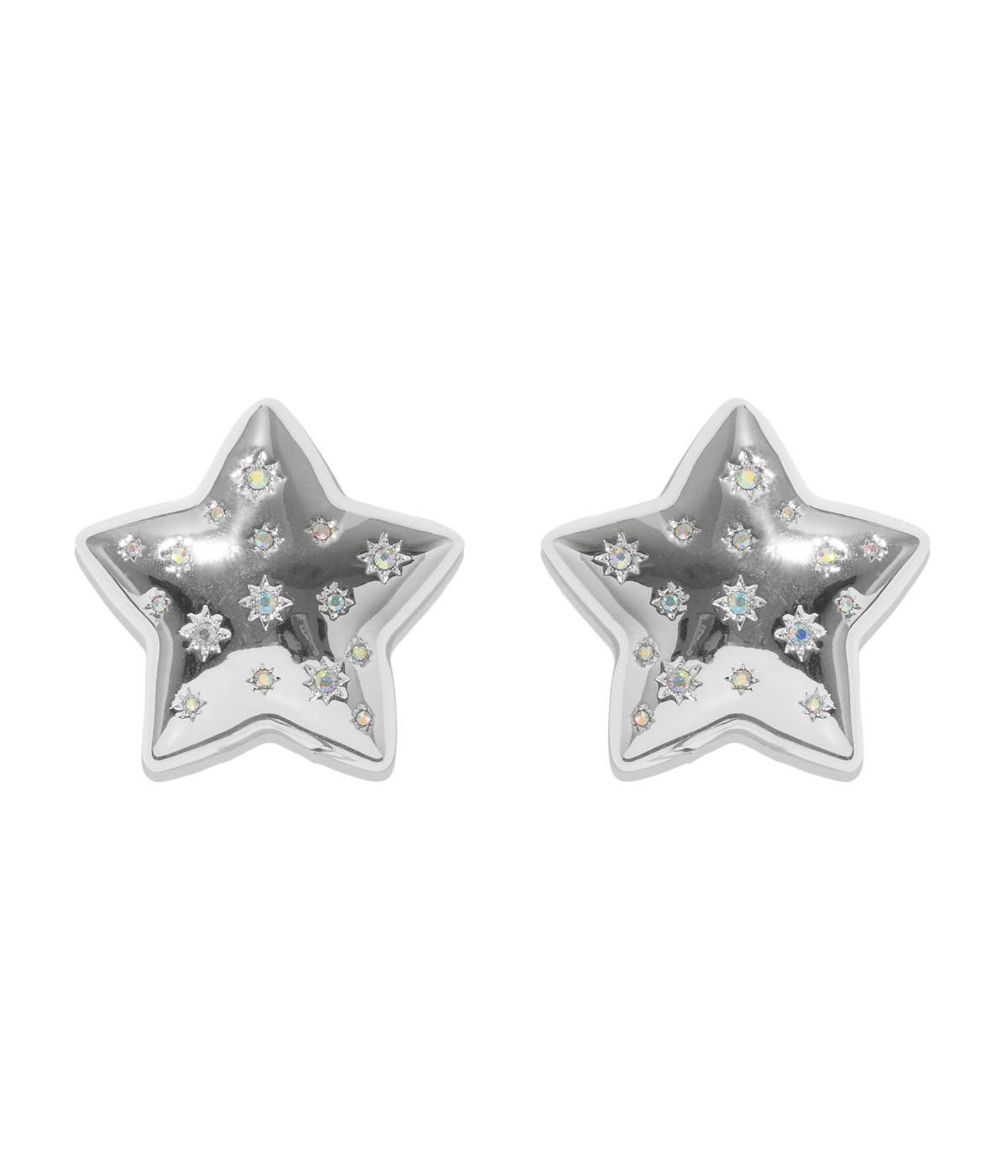 Puffy Star Earrings in Silver - Loren Hope