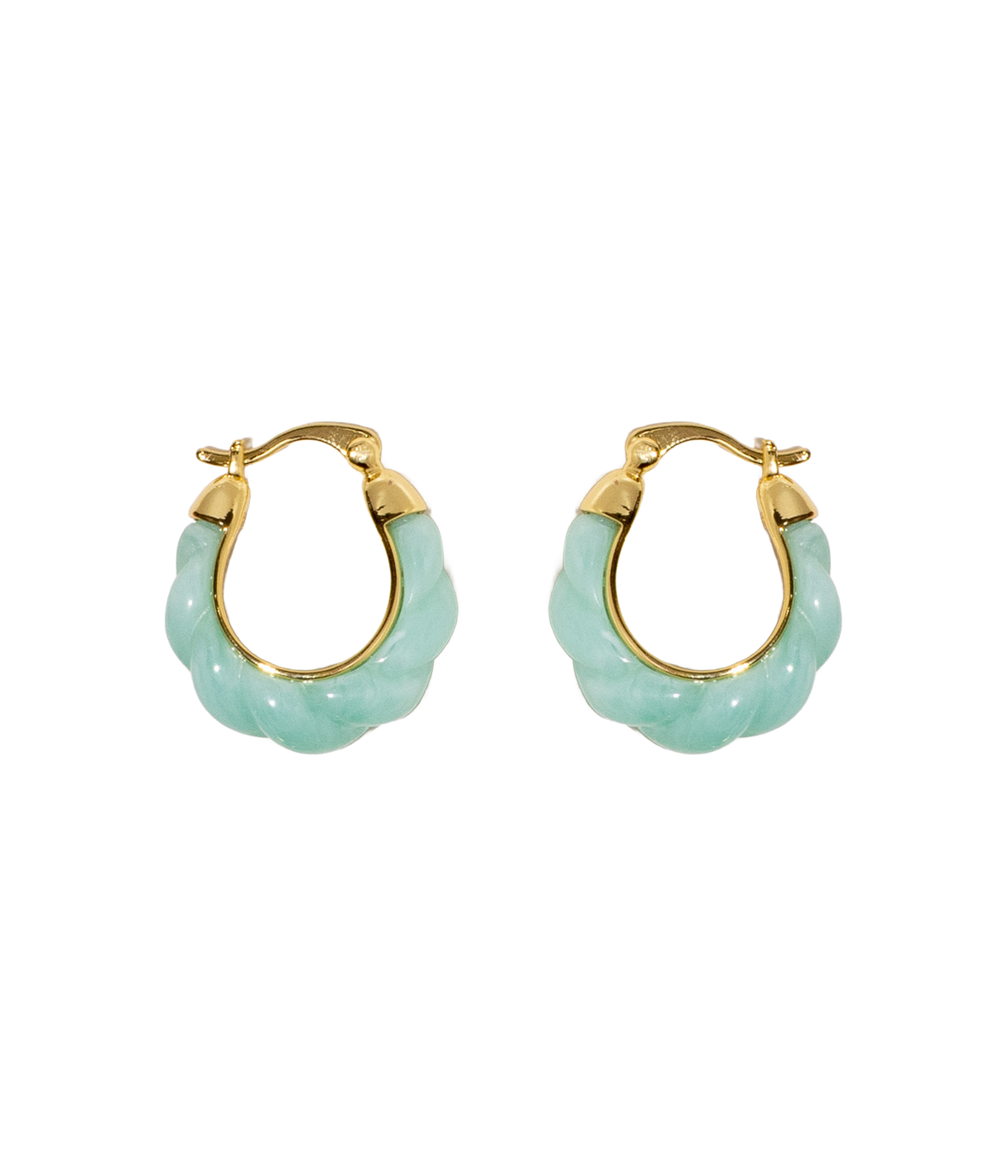 Alani Hoop Earrings in Mint - Loren Hope