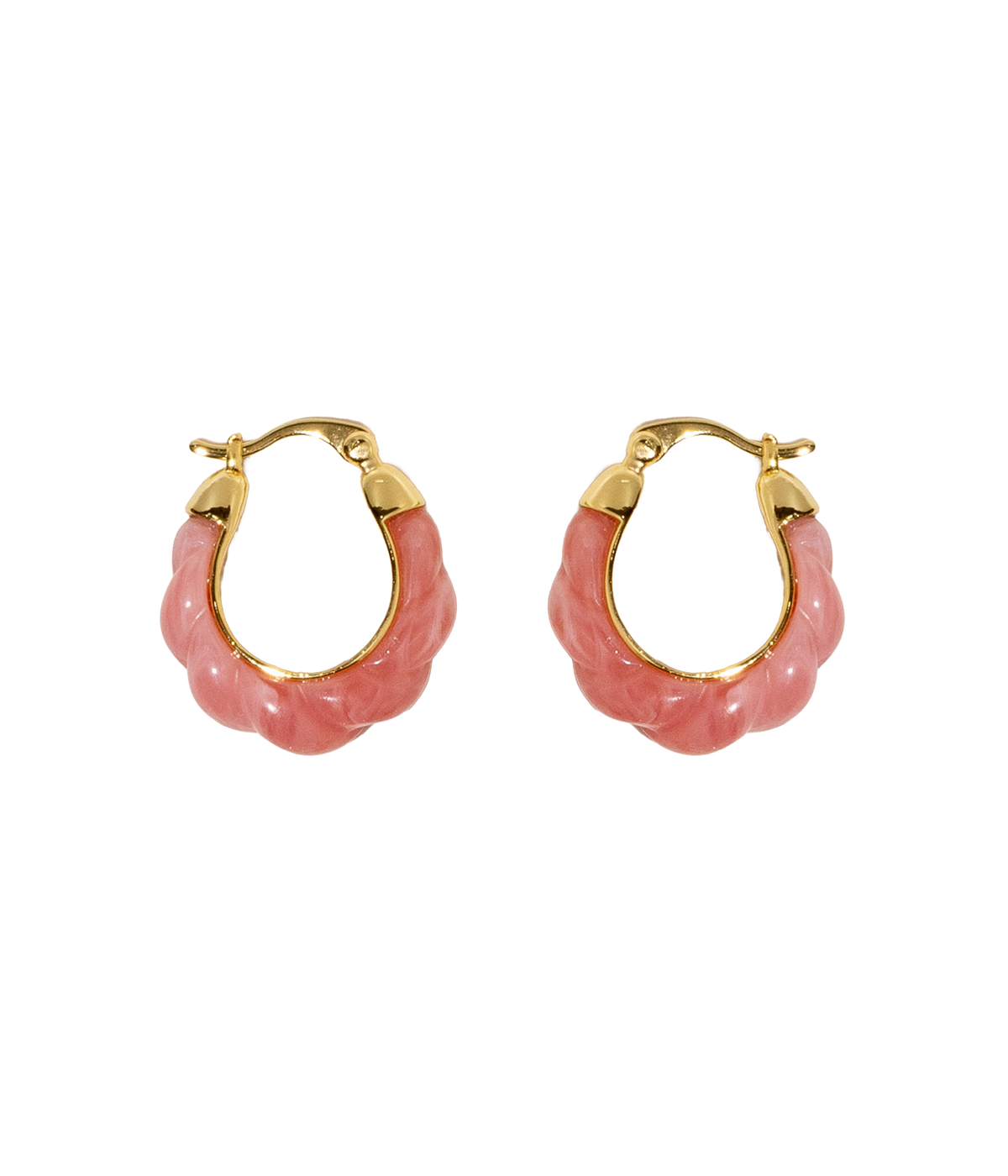 Alani Hoop Earrings in Pink - Loren Hope