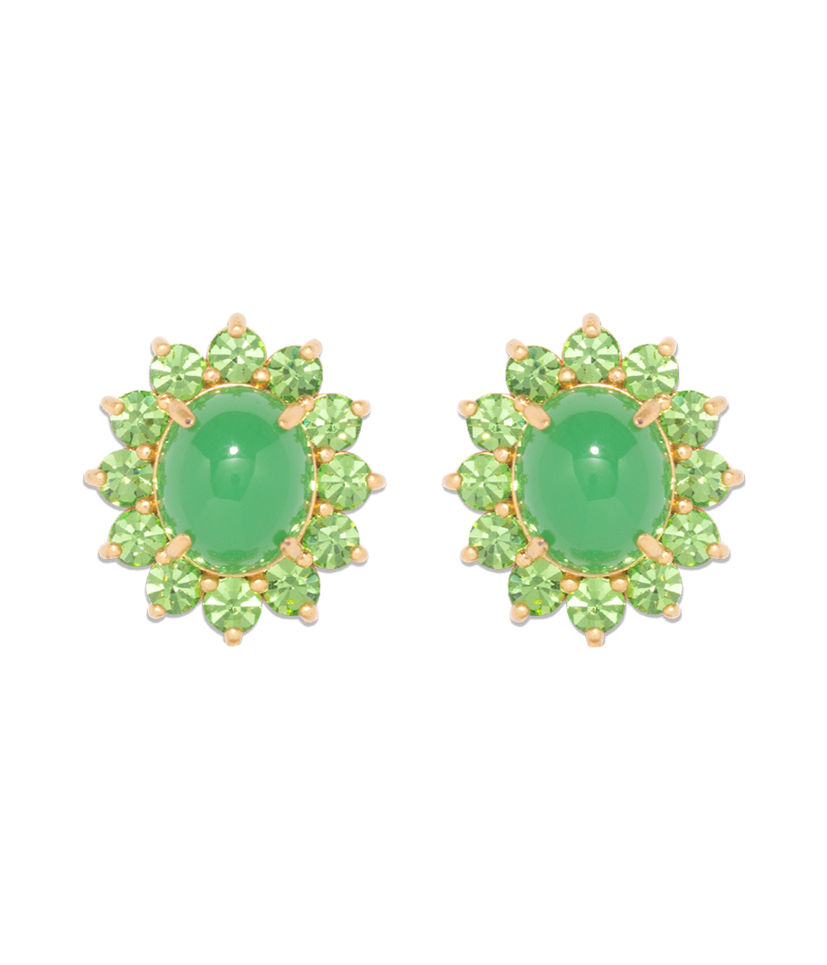 Georgie Stud Earrings in Green - Loren Hope