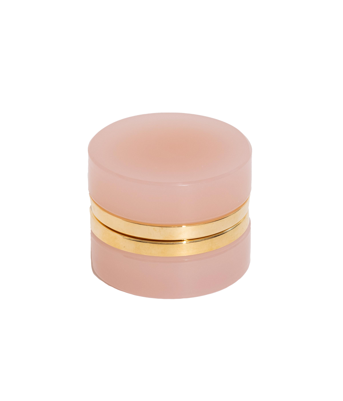 Small Round Pink Opaline Glass Box - Loren Hope