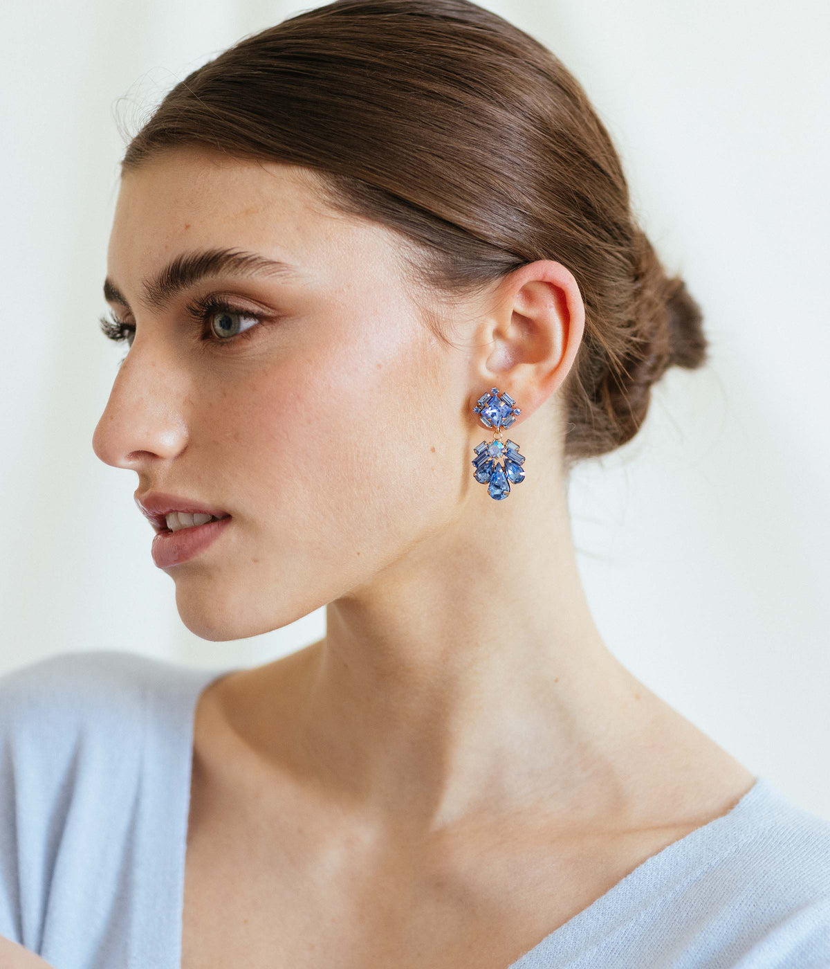 Eugenie Earrings in Light Sapphire - Loren Hope