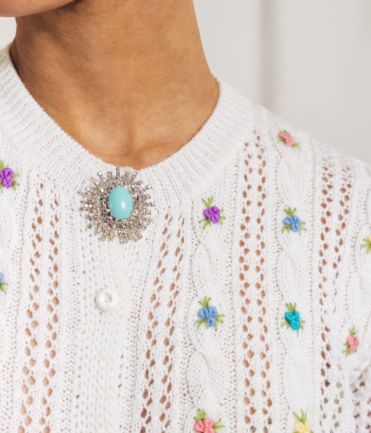 Stevie Brooch in Turquoise - Loren Hope